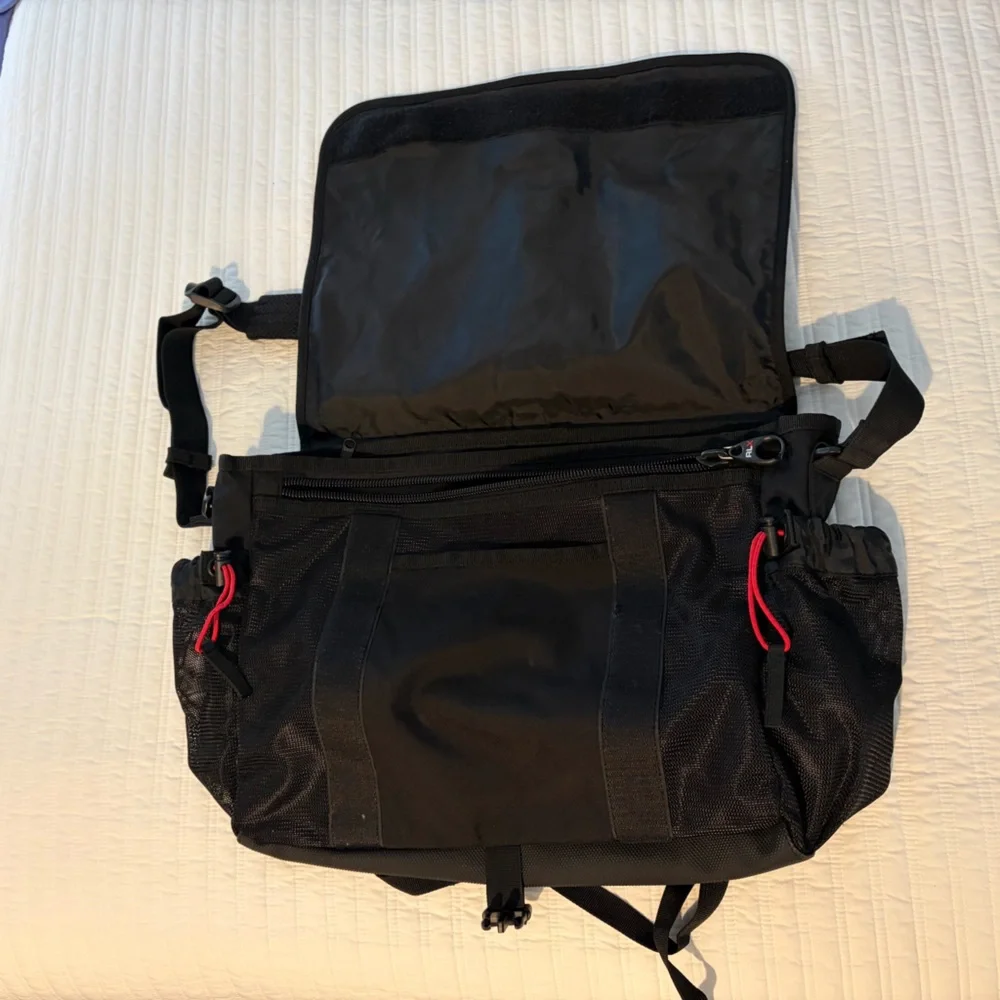 Black and Gray Messenger Bag for Men